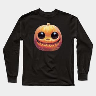 Creepy Cute Pumpkin Face Long Sleeve T-Shirt